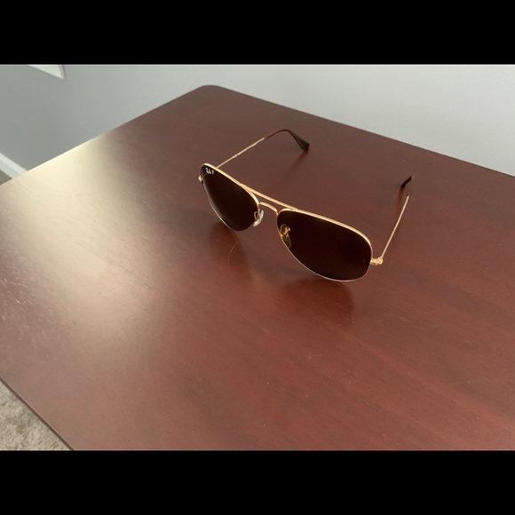 Brand NEW Ray-Ban Aviator RB3025 001/57 Gold Frame Polarized Brown Sunglasses - Picture 2 of 7
